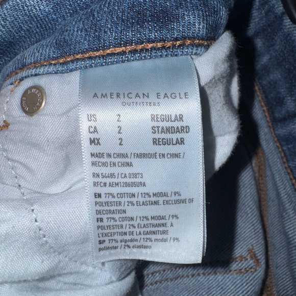 American Eagle Outfitters Blue Distressed Skinny Jeans - Picture 3 of 3
